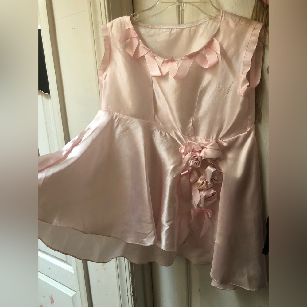 Satin girl baby doll top